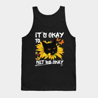 Sunflower cat and butterfly design for men woman Tank Top